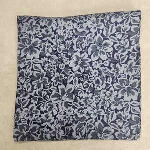 Cremieux Pocket Square Grey Antracite 100% Silk Floral Foulard Pochette New $35